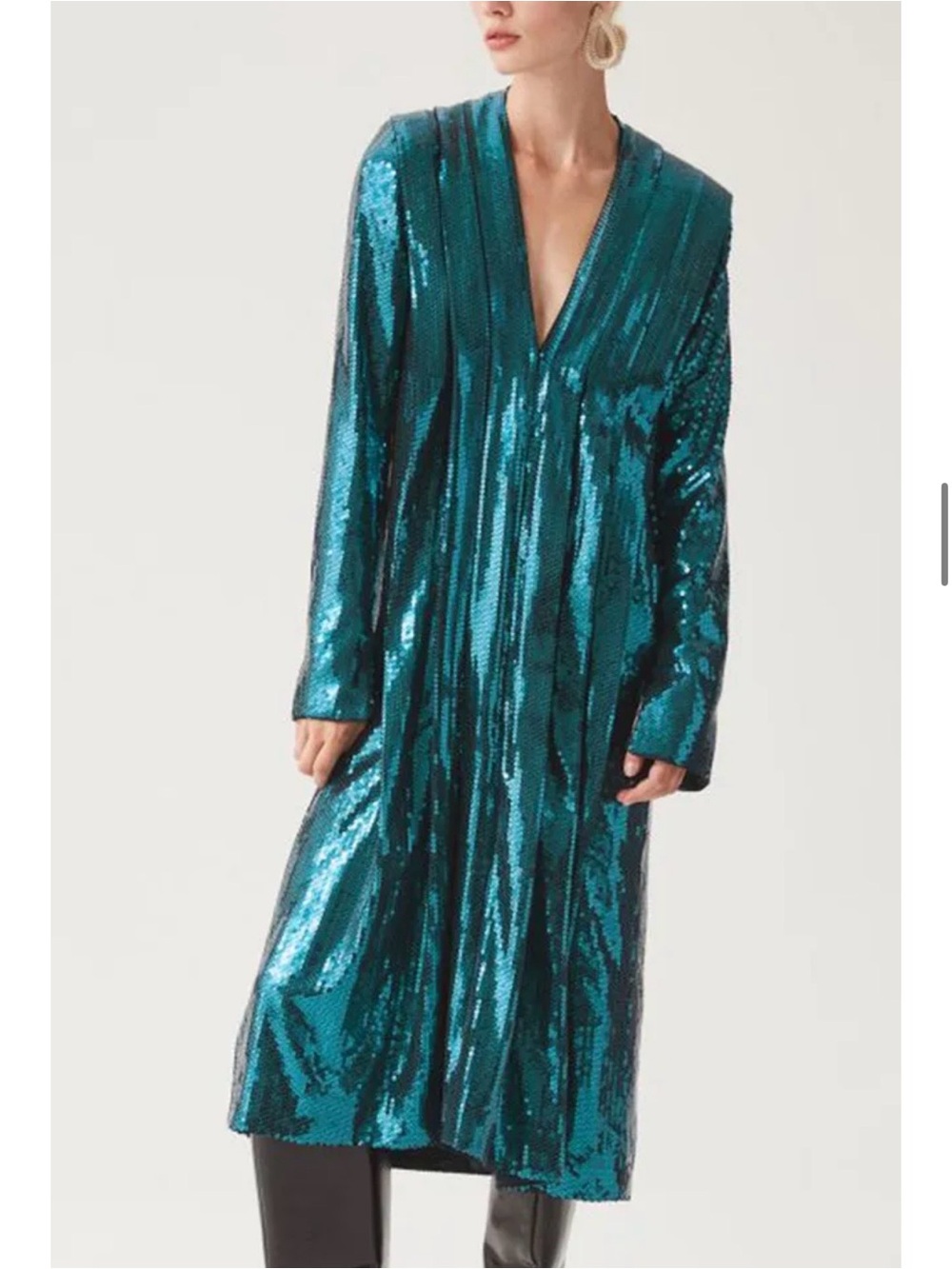 H&M Studio AW20 Sequin V-Neck Dress Size 4